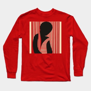 Abstract Lino Cut Long Sleeve T-Shirt